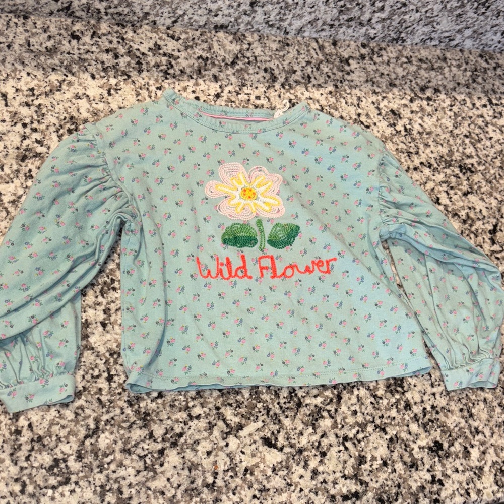 Mini Boden Floral Embroidered Kids Top